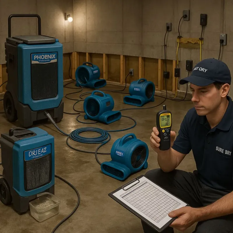 Structural Drying and Dehumidification process in Clay, PA